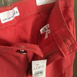 Ann Taylor Loft NWT Red orange jeans Sz 28 6 crop